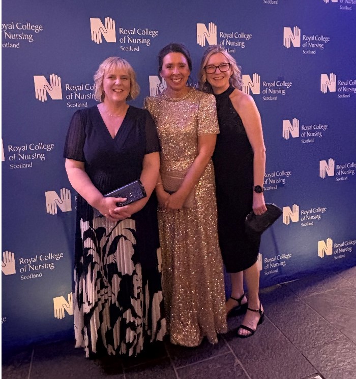 Caroline Porter, Aisha Holloway - Scotland's Chief Nursing Officer and Nicky Bridges at The Royal College of Nursing (RCN) Scotland’s annual Nurse of the Year Awards, April 30, 2026