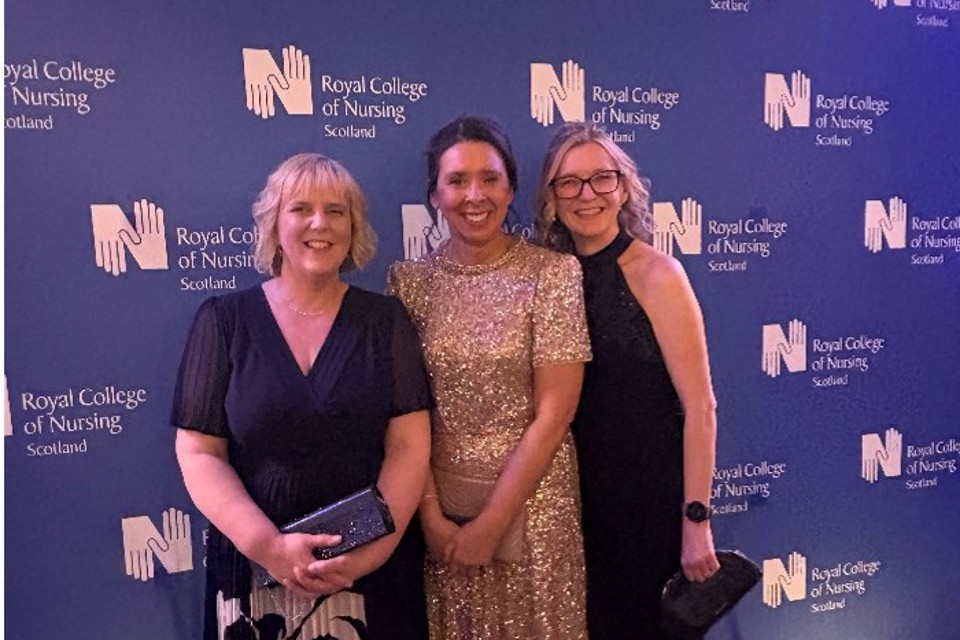 Caroline Porter, Aisha Holloway - Scotland's Chief Nursing Officer and Nicky Bridges at The Royal College of Nursing (RCN) Scotland’s annual Nurse of the Year Awards, April 30, 2026
