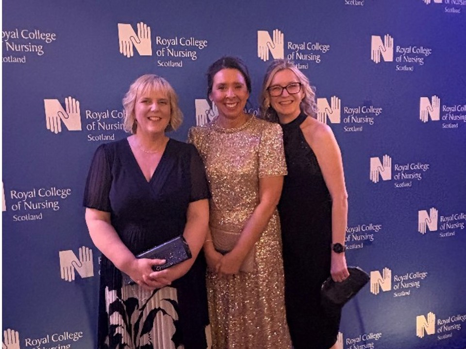Caroline Porter, Aisha Holloway - Scotland's Chief Nursing Officer and Nicky Bridges at The Royal College of Nursing (RCN) Scotland’s annual Nurse of the Year Awards, April 30, 2026